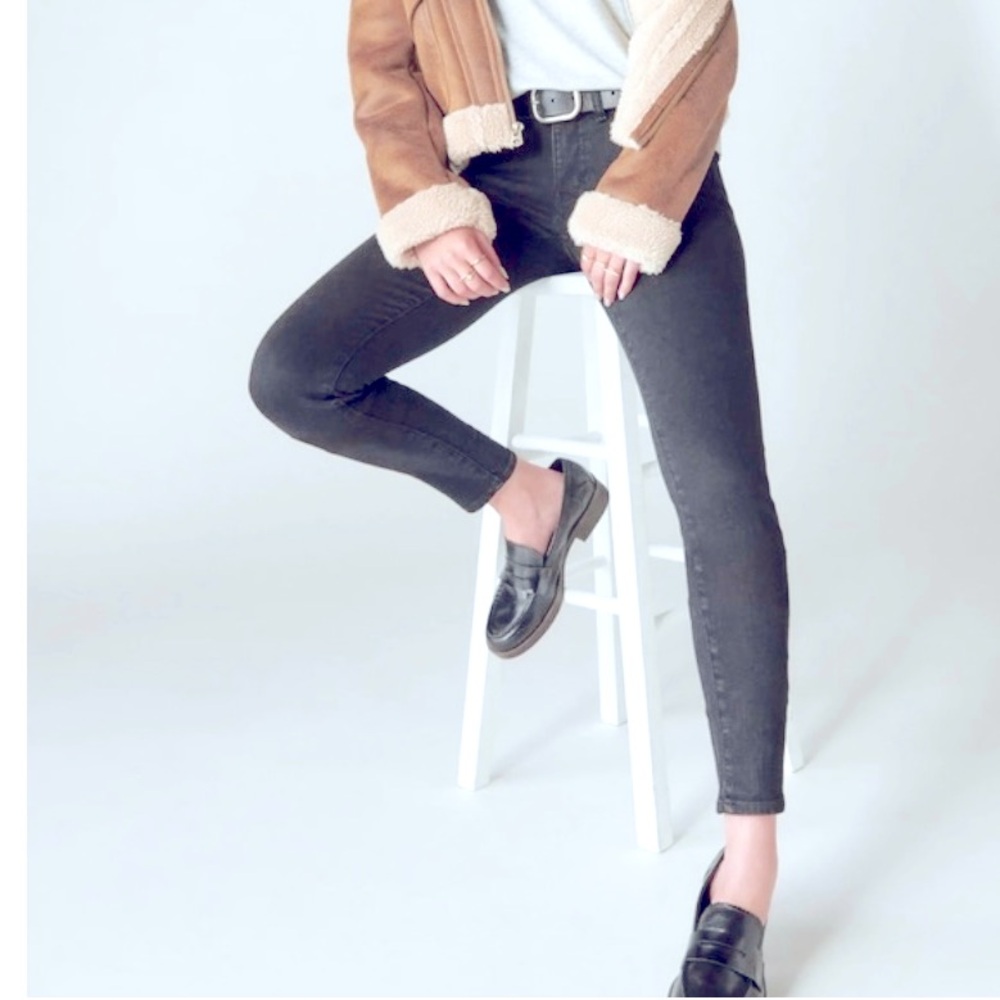 NWT Lucky Brand Black Mid Rise Ava Skinny Jeans Size 28/6